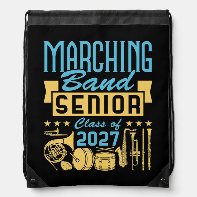 Marching Band Senior 2027 Drawstring Bag (Front)