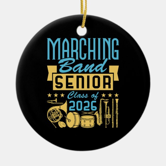 Marching Band Senior Class of 2026 Ceramic Ornament (Front)