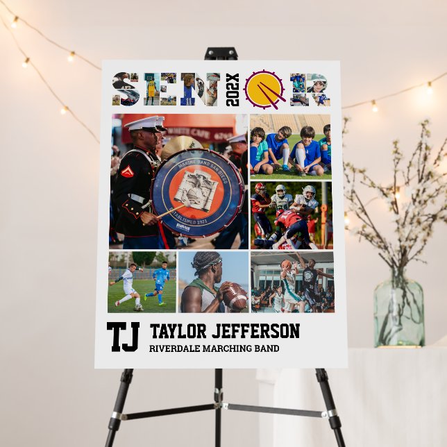 Marching Band Senior Sports Team Photo Collage Foam Board (In Situ (Stand))
