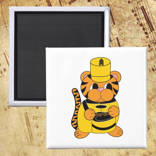 Marching Band Tiger Drummer Yellow and Black Magnet