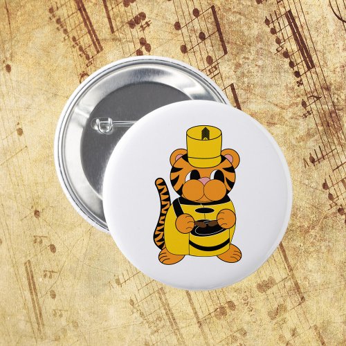 Marching Band Tiger Drums Yellow and Black Button
