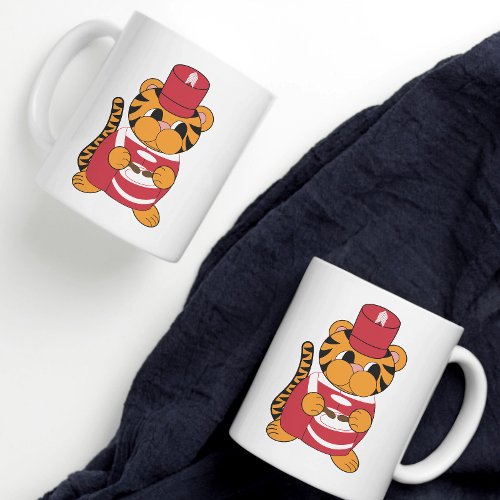 Marching Band Tiger Snare Drum Red White Coffee Mug