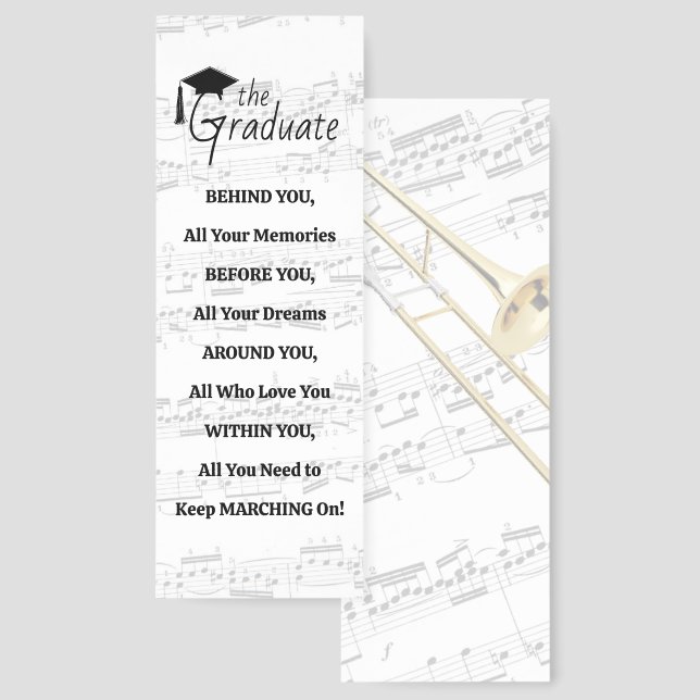 Marching Band Trombone Graduate Bookmarks (Front & Back)