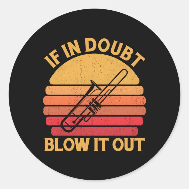 Marching Band Trombone Marching Band Trombone Classic Round Sticker (Front)