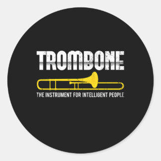 Marching Band Trombonist Jazz Musician Trombone Classic Round Sticker