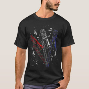 Marching Band Trombonist US Flag Trombone T-Shirt