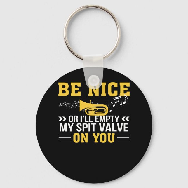 Marching Band Trumpet Empty Spit Valve On You Keychain (Front)