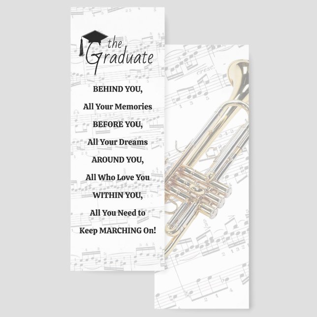 Marching Band Trumpet Graduate Bookmarks (Front & Back)