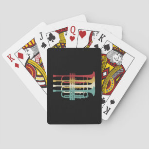 Marching Band Trumpet Player Retro Design Poker Cards