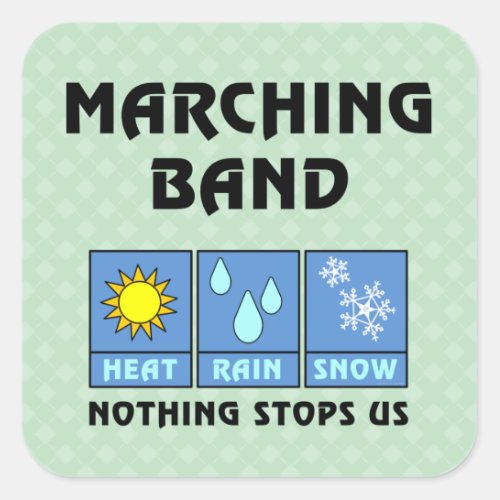 Marching Band Weather Square Sticker