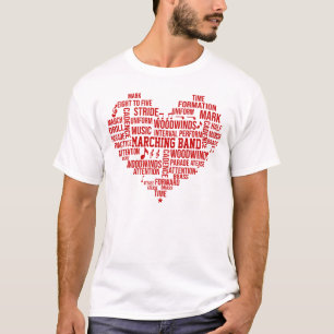 Marching Band Word Cloud (red) T-Shirt