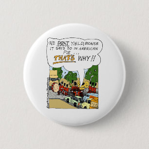Marching Band Yields Funny Offbeat Cartoon Gifts Button