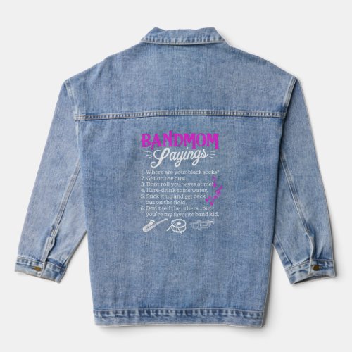Marching Bands Band Mom For Marching Band Mom  Denim Jacket