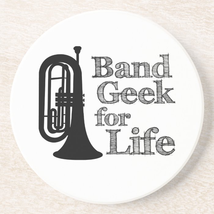 Marching Baritone Band Geek Drink Coaster