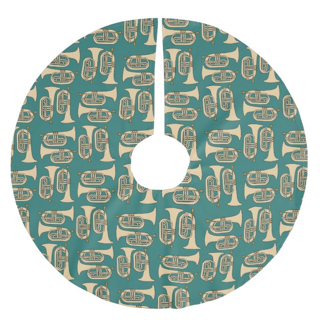 Marching Baritone Crosshatch Brushed Polyester Tree Skirt (Front)