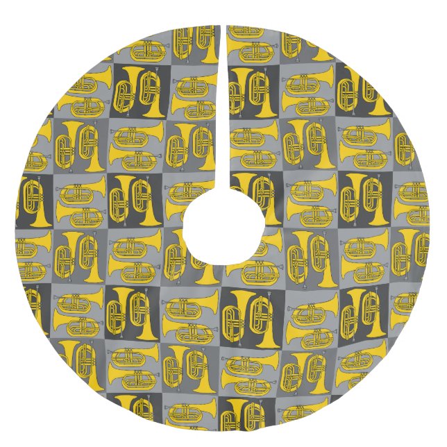 Marching Baritone Crosshatch Brushed Polyester Tree Skirt (Front)