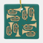 Marching Baritone Crosshatch Ceramic Ornament