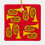 Marching Baritone Crosshatch Ceramic Ornament