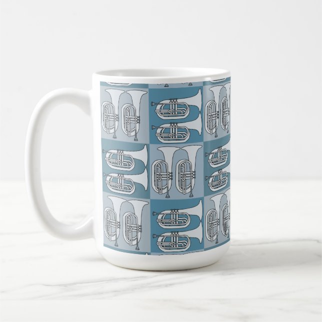 Marching Baritone Crosshatch  Coffee Mug (Left)
