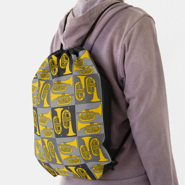 Marching Baritone Crosshatch  Drawstring Bag (Insitu)