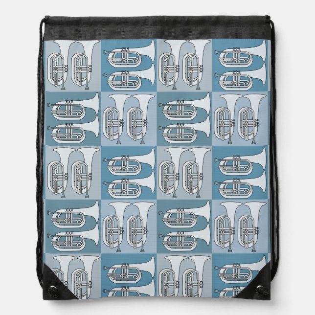 Marching Baritone Crosshatch  Drawstring Bag (Front)