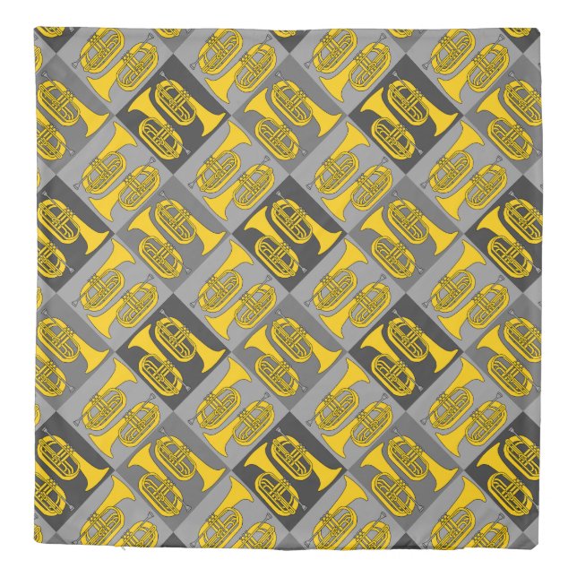 Marching Baritone Crosshatch Duvet Cover (Back)