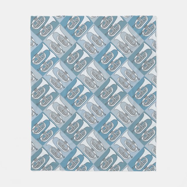 Marching Baritone Crosshatch  Fleece Blanket (Front)