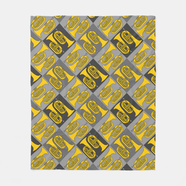 Marching Baritone Crosshatch Fleece Blanket (Front)