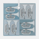 Marching Baritone Crosshatch Glass Ornament