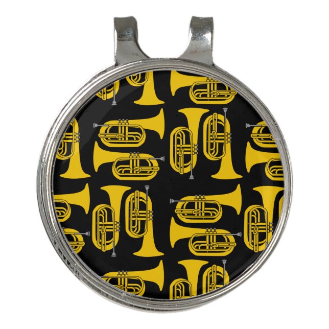 Marching Baritone Crosshatch Golf Hat Clip (Front)