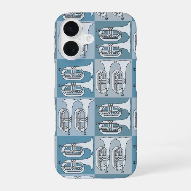Marching Baritone Crosshatch  Iphone Case (Back)