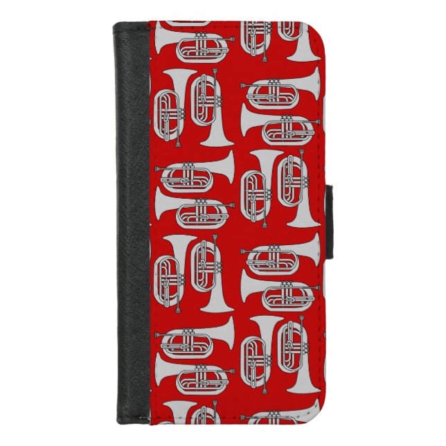 Marching Baritone Crosshatch  iPhone Wallet Case (Front)