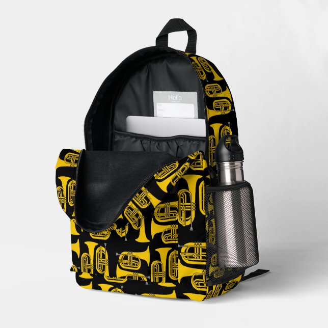 Marching Baritone Crosshatch Printed Backpack (Back Corner Right (Open))