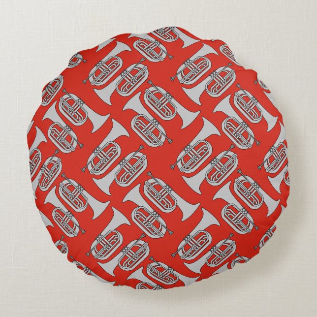 Marching Baritone Crosshatch Round Pillow (Back)