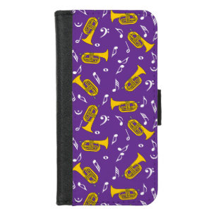 Marching Baritone Music Notes Bass Clefs iPhone 8/7 Wallet Case