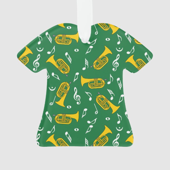 *Marching Baritone Music Notes Ornament (Back)