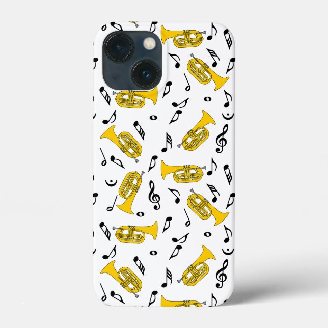 Marching Baritone Music Notes Treble Clefs Case-Mate iPhone Case (Back)