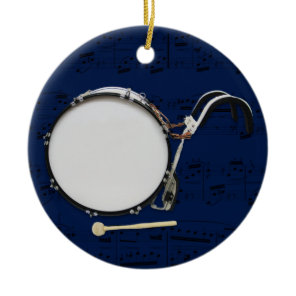 Marching Bass Drum - Pick your color Ceramic Ornament