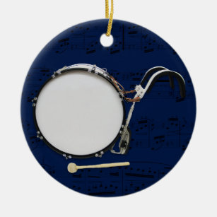 Marching Bass Drum - Pick your color Ceramic Ornament