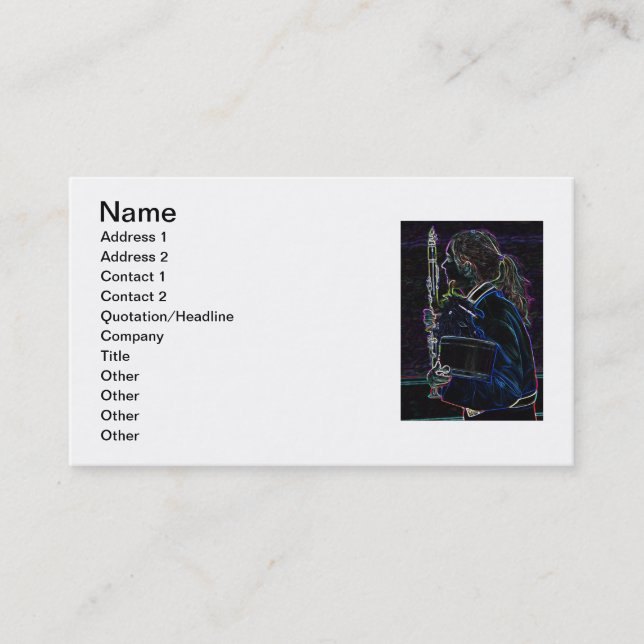 Marching Clarinetist Business Card II (Front)