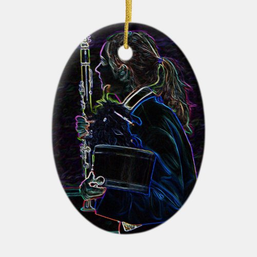 Marching Clarinetist Oval Ornament