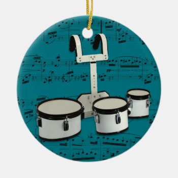 Marching Drums - Pick Your Color Ceramic Ornament by inpMusicAndArt at Zazzle