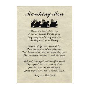 Marching Men World War I Poem Acrylic Print