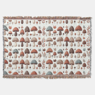 Marching Mushrooms Throw Blanket