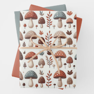 Marching Mushrooms Wrapping Paper Sheets