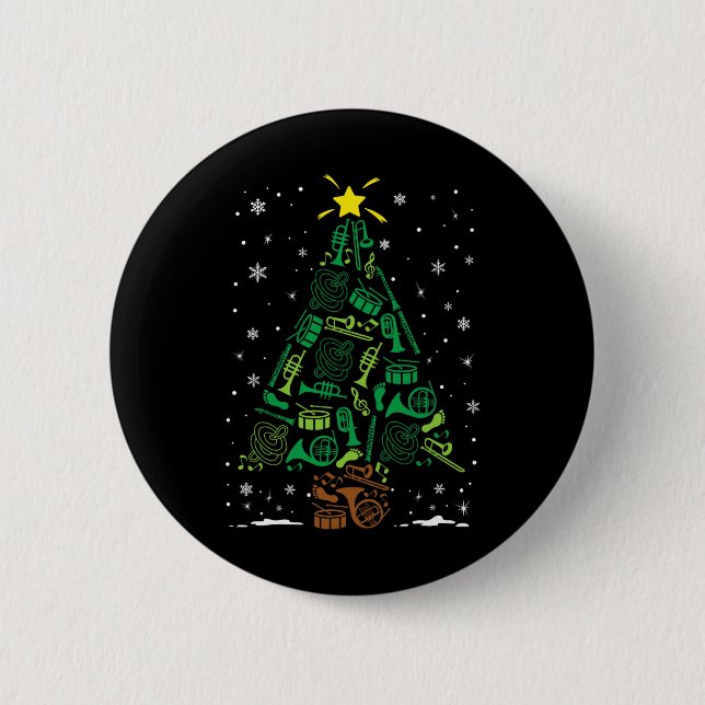 Marching Nd Instrument Family Matching Christmas T Button (Front)