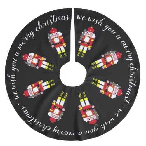 Marching Nutcrackers Merry Christmas Brushed Polyester Tree Skirt