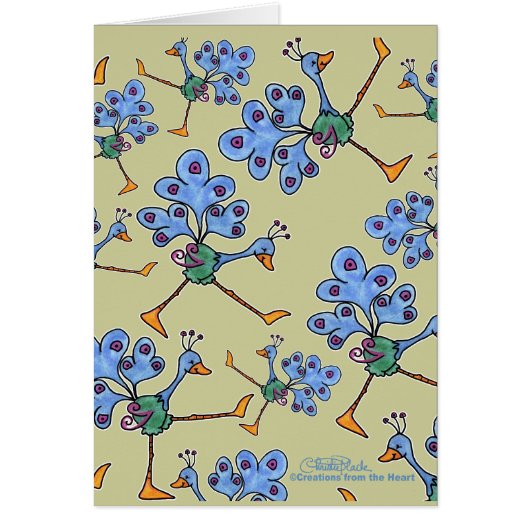 Marching Peacock collage Cards (Front)