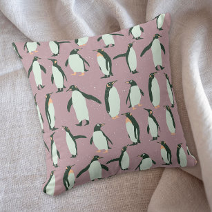 Marching Penguins Throw Pillow