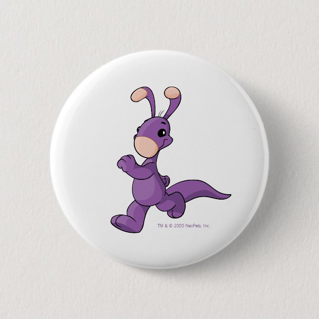 Marching purple Blumaroo Pinback Button (Front)